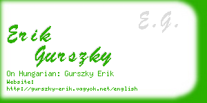 erik gurszky business card